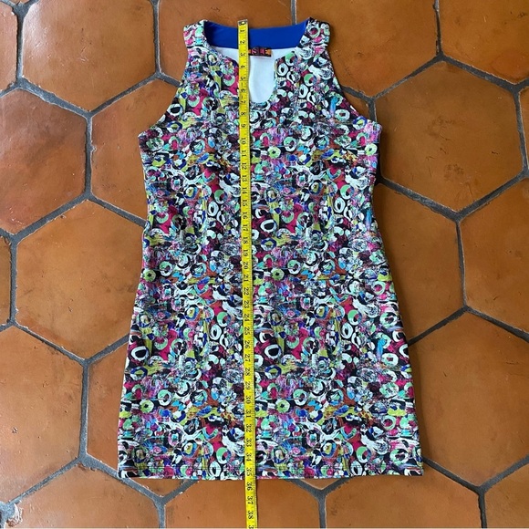 Isle Melis Kozan Scuba Dress Art To Wear Resort Cruise Stretch Mini Size Large L - Picture 8 of 9